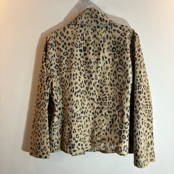 CHICO’S Sz 18 (estimated) Animal Print Turned Collar Leather Lined Jacket Coat - Picture 6 of 7